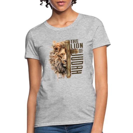 The Lion of Judah Women's T-Shirt - Color: heather gray