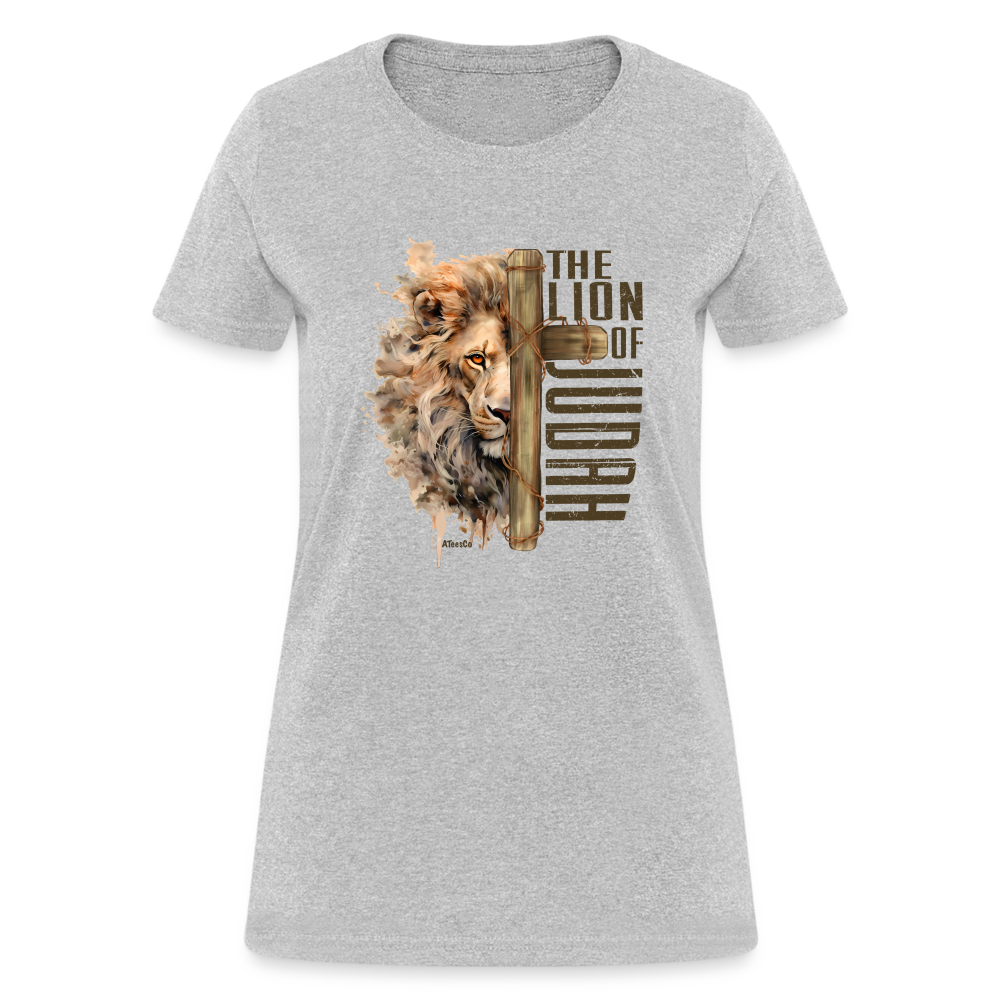 The Lion of Judah Women's T-Shirt - Color: heather gray