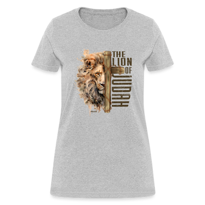 The Lion of Judah Women's T-Shirt - Color: heather gray