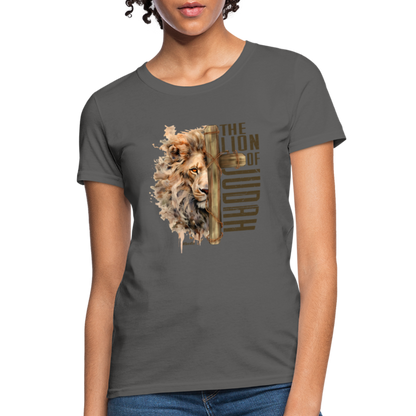 The Lion of Judah Women's T-Shirt - Color: charcoal