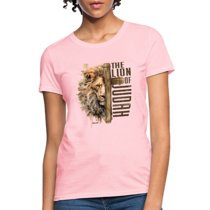 The Lion of Judah Women's T-Shirt - Color: pink