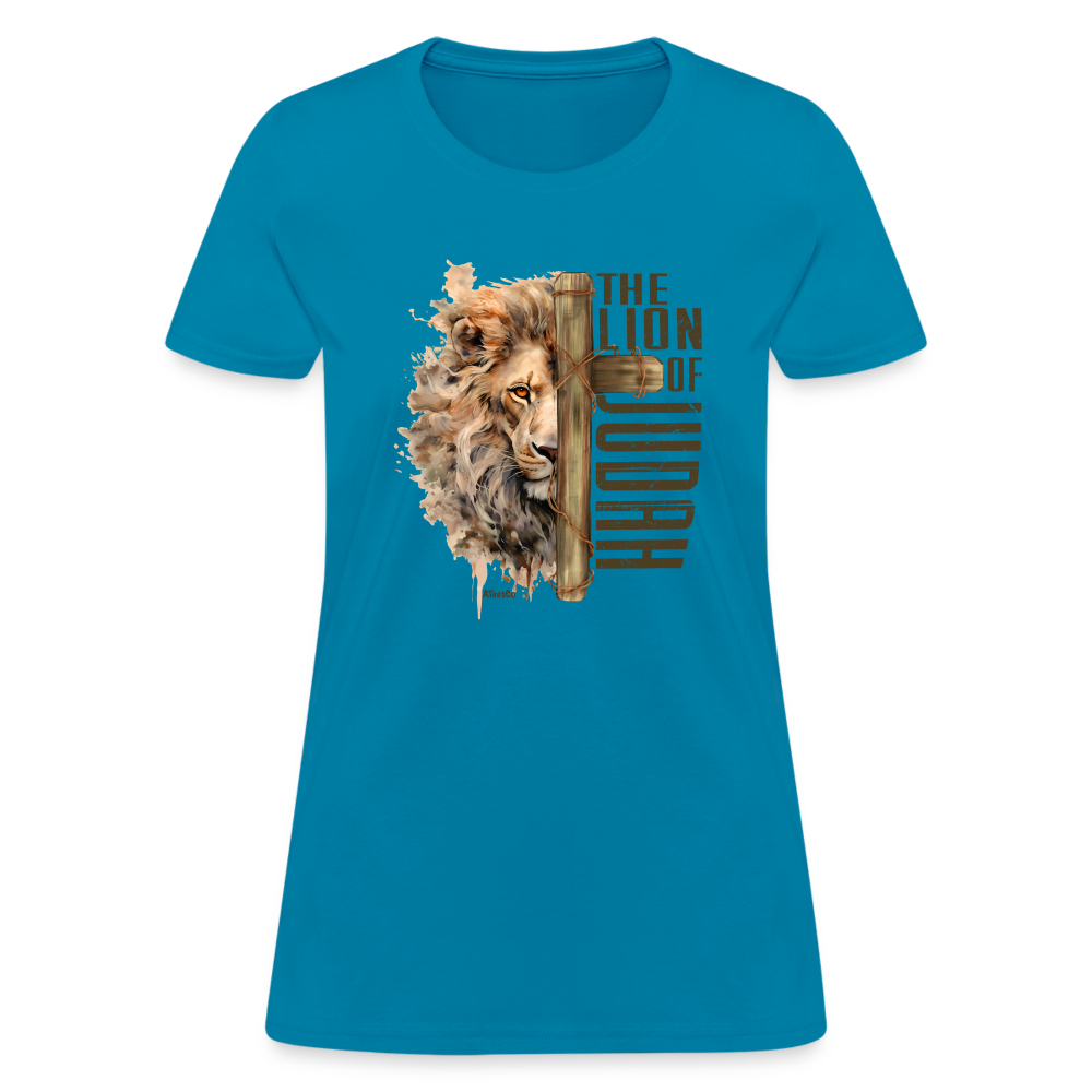 The Lion of Judah Women's T-Shirt - Color: heather gray