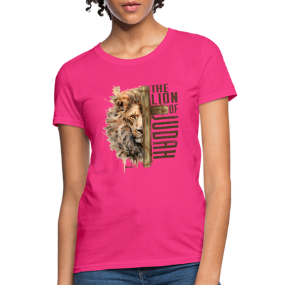 The Lion of Judah Women's T-Shirt - Color: fuchsia