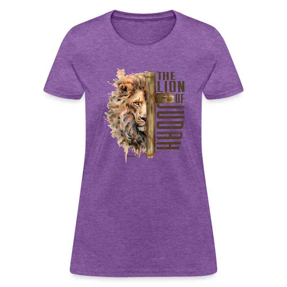 The Lion of Judah Women's T-Shirt - Color: purple heather