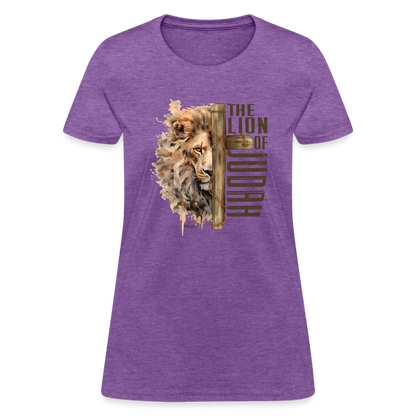 The Lion of Judah Women's T-Shirt - Color: purple heather