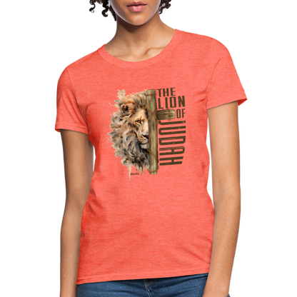 The Lion of Judah Women's T-Shirt - Color: heather coral