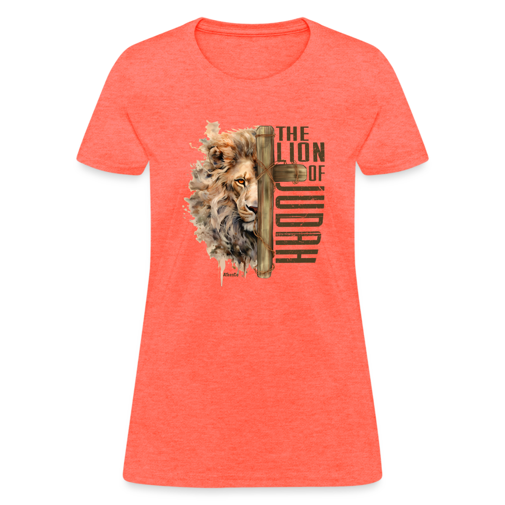 The Lion of Judah Women's T-Shirt - Color: heather gray