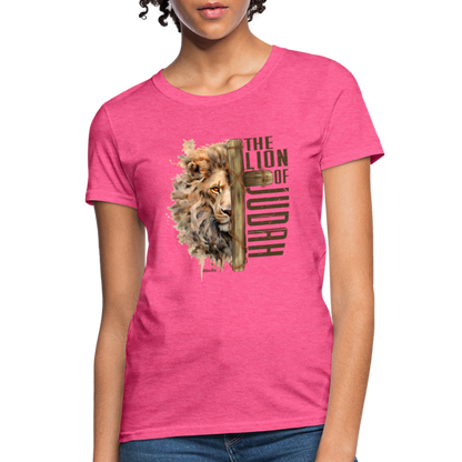 The Lion of Judah Women's T-Shirt - Color: heather pink