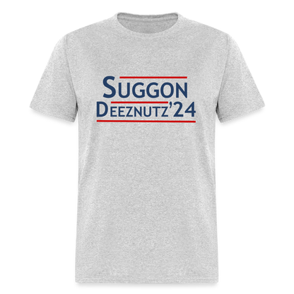 Suggon Deeznutz T-Shirt (Election Humor) - heather gray