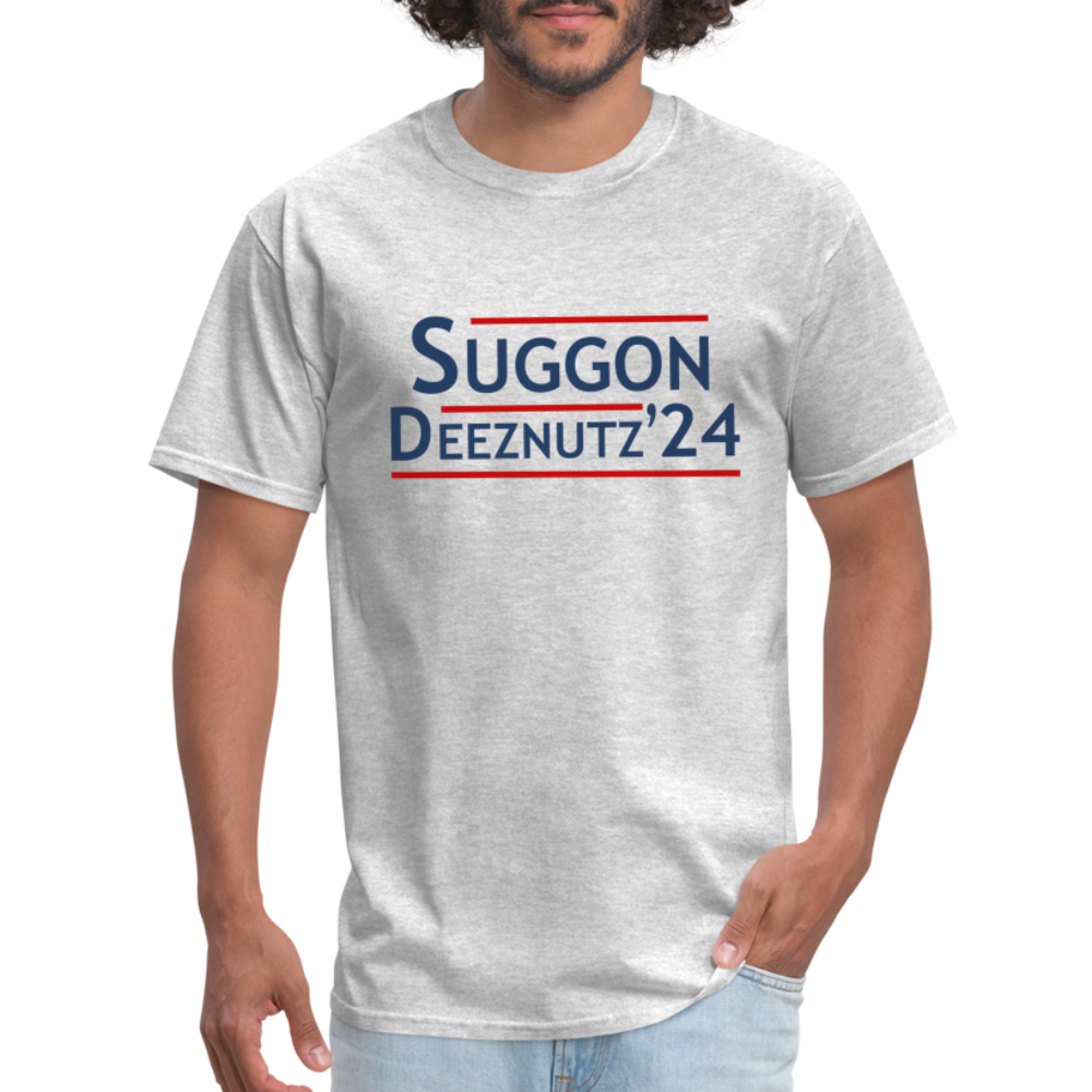 Suggon Deeznutz T-Shirt (Election Humor) - heather gray