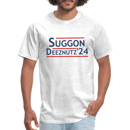 Suggon Deeznutz T-Shirt (Election Humor) - light heather gray