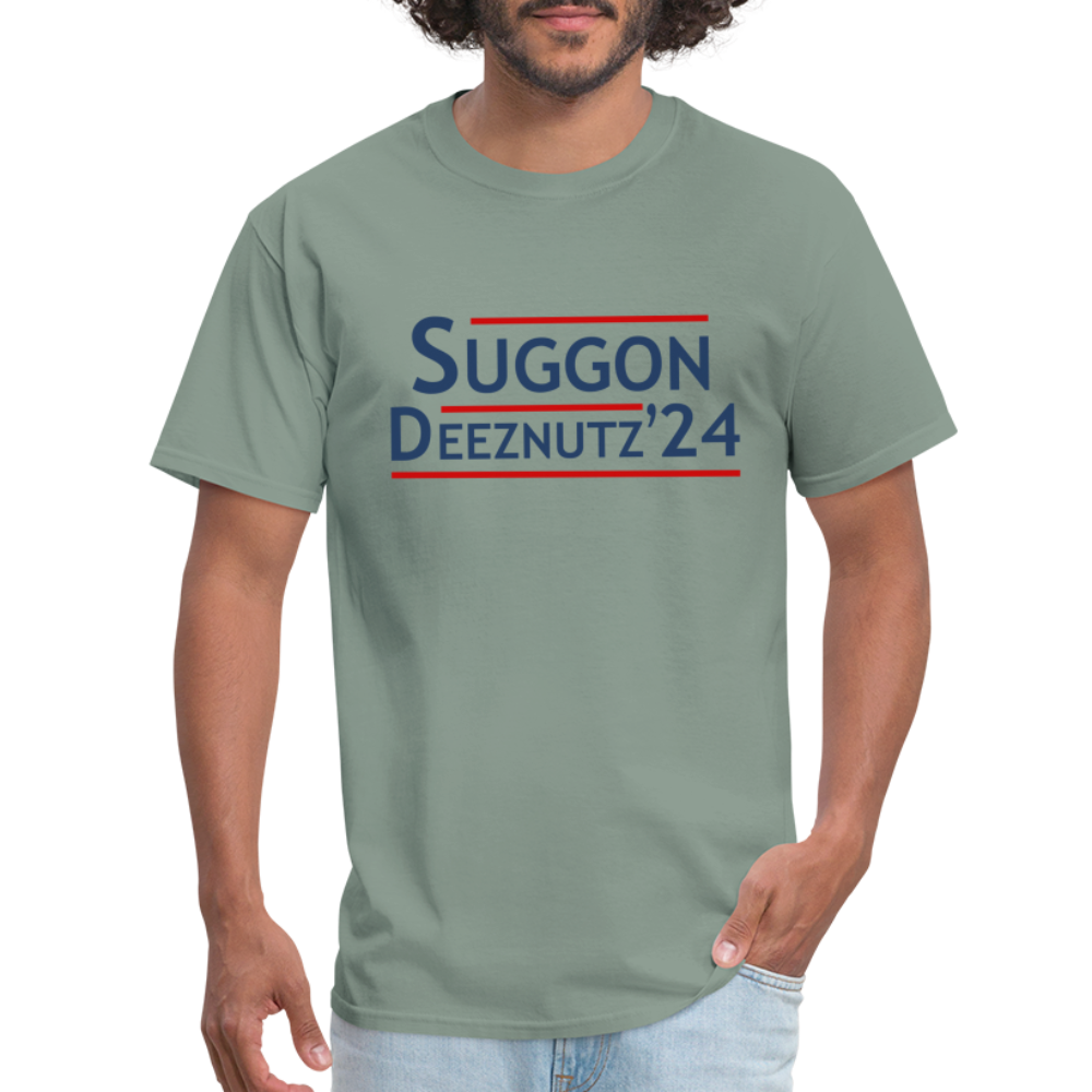 Suggon Deeznutz T-Shirt (Election Humor) - sage