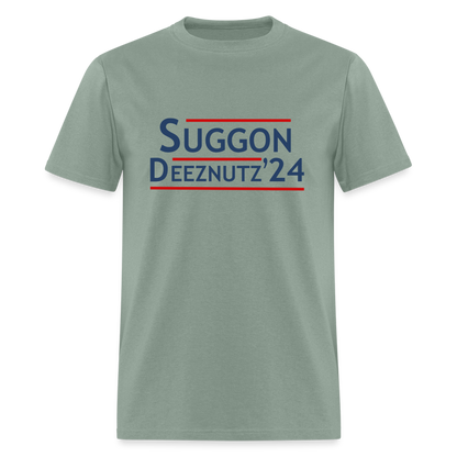 Suggon Deeznutz T-Shirt (Election Humor) - sage