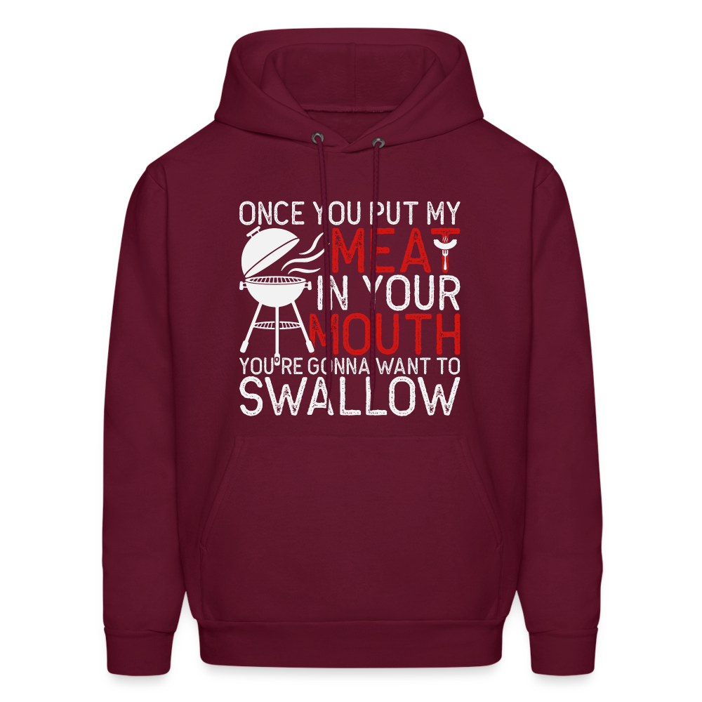 My Meat In Your Mouth Hoodie (BBQ Humor) - burgundy