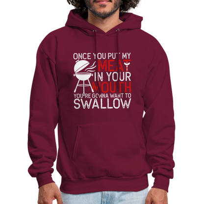 My Meat In Your Mouth Hoodie (BBQ Humor) - burgundy