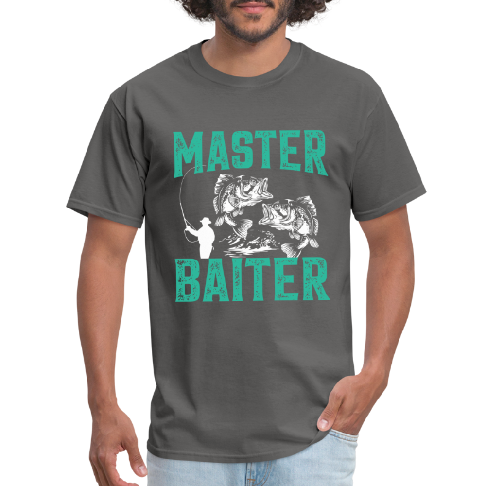 Master Baiter (Fishing Humor) T-Shirt - charcoal