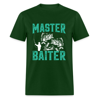 Master Baiter (Fishing Humor) T-Shirt - forest green