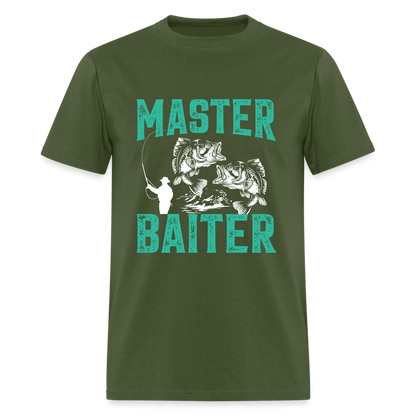 Master Baiter (Fishing Humor) T-Shirt - military green