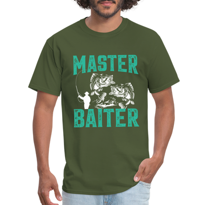 Master Baiter (Fishing Humor) T-Shirt - military green