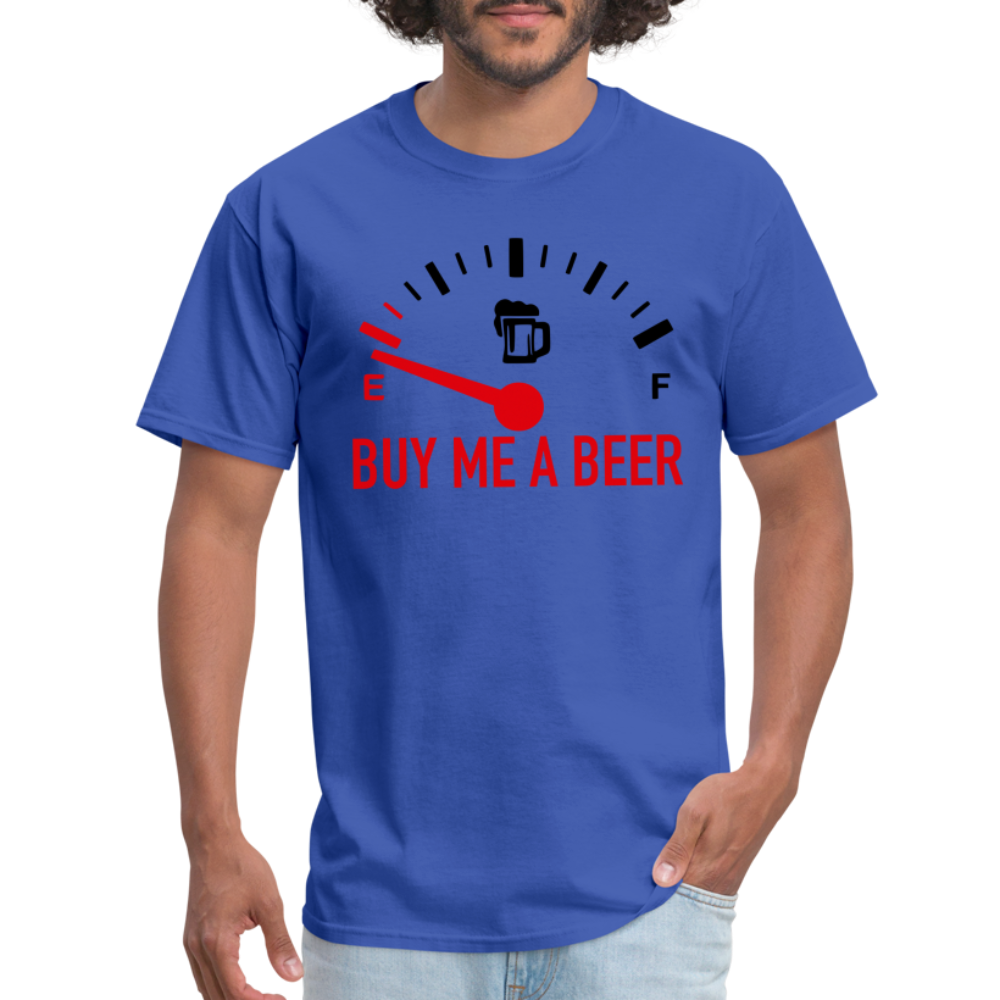 Buy Me a Beer T-Shirt (Funny Drinking Tee) - Color: royal blue