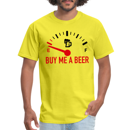 Buy Me a Beer T-Shirt (Funny Drinking Tee) - Color: yellow