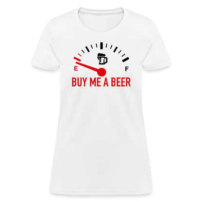 Buy Me a Beer Women's T-Shirt (Funny Drinking Tee) - Color: pink