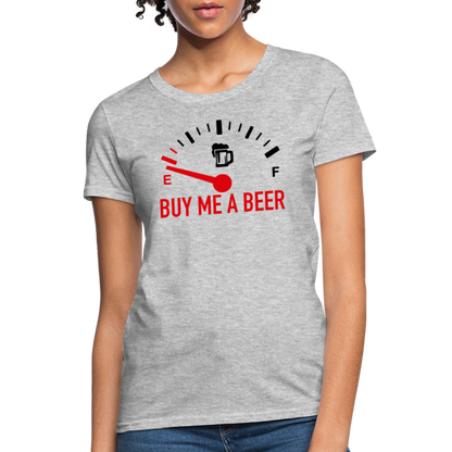 Buy Me a Beer Women's T-Shirt (Funny Drinking Tee) - Color: pink