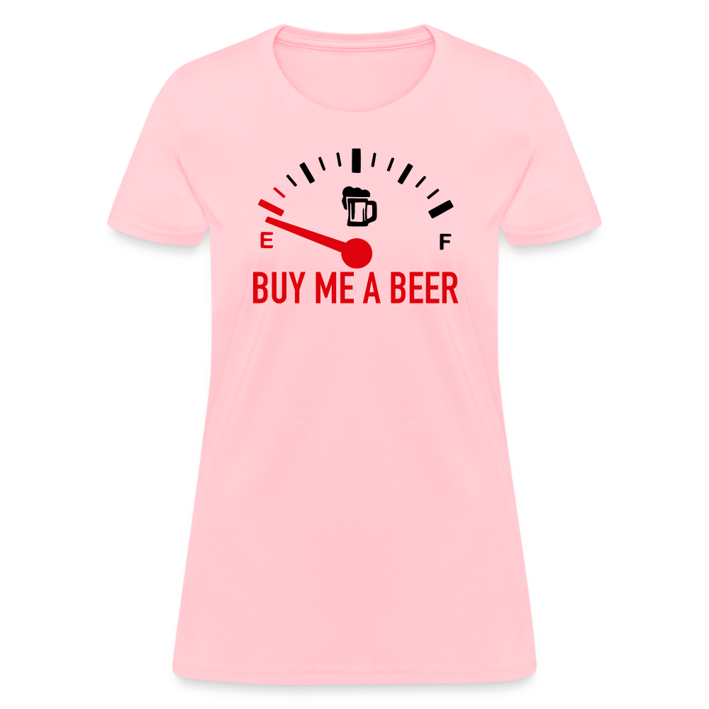 Buy Me a Beer Women's T-Shirt (Funny Drinking Tee) - Color: pink