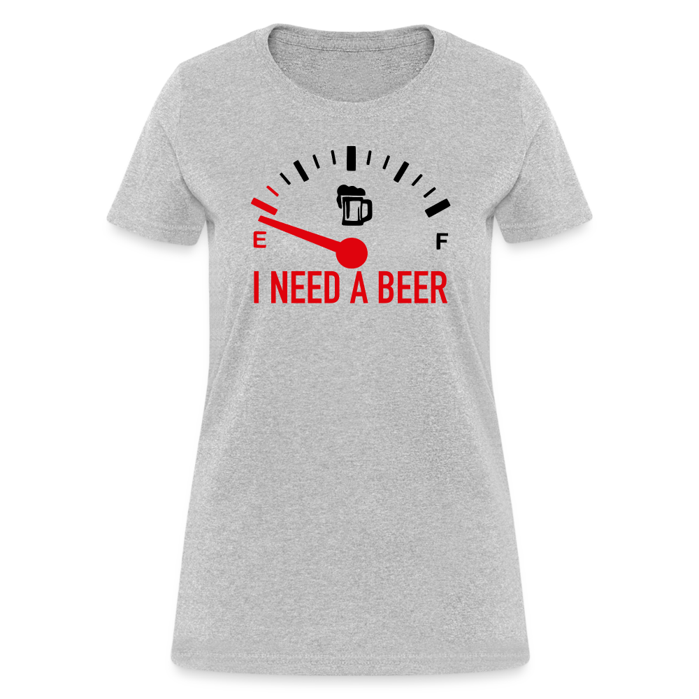 I Need a Beer Women's T-Shirt (Funny Drinking Tee) - Color: pink