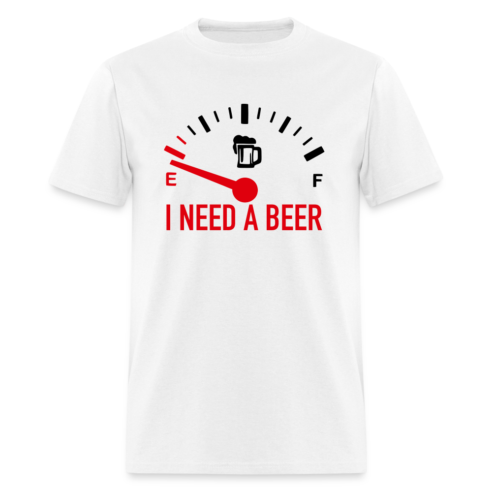 I Need a Beer T-Shirt (Funny Drinking Tee) - Color: heather gray