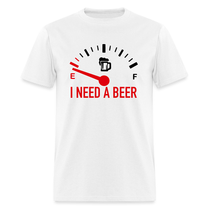 I Need a Beer T-Shirt (Funny Drinking Tee) - Color: heather gray