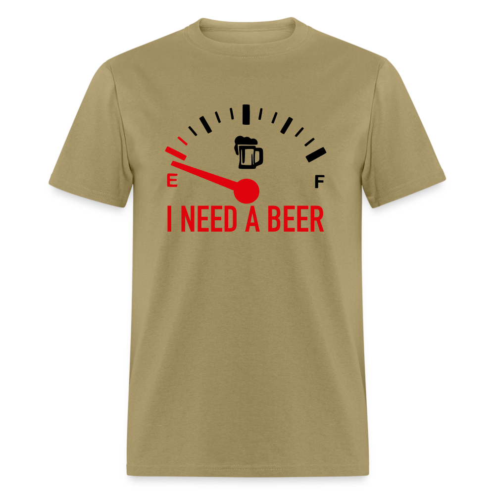 I Need a Beer T-Shirt (Funny Drinking Tee) - Color: heather gray