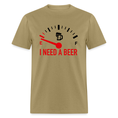 I Need a Beer T-Shirt (Funny Drinking Tee) - Color: heather gray