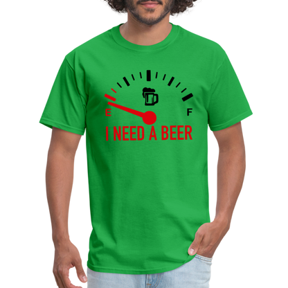 I Need a Beer T-Shirt (Funny Drinking Tee) - Color: heather gray