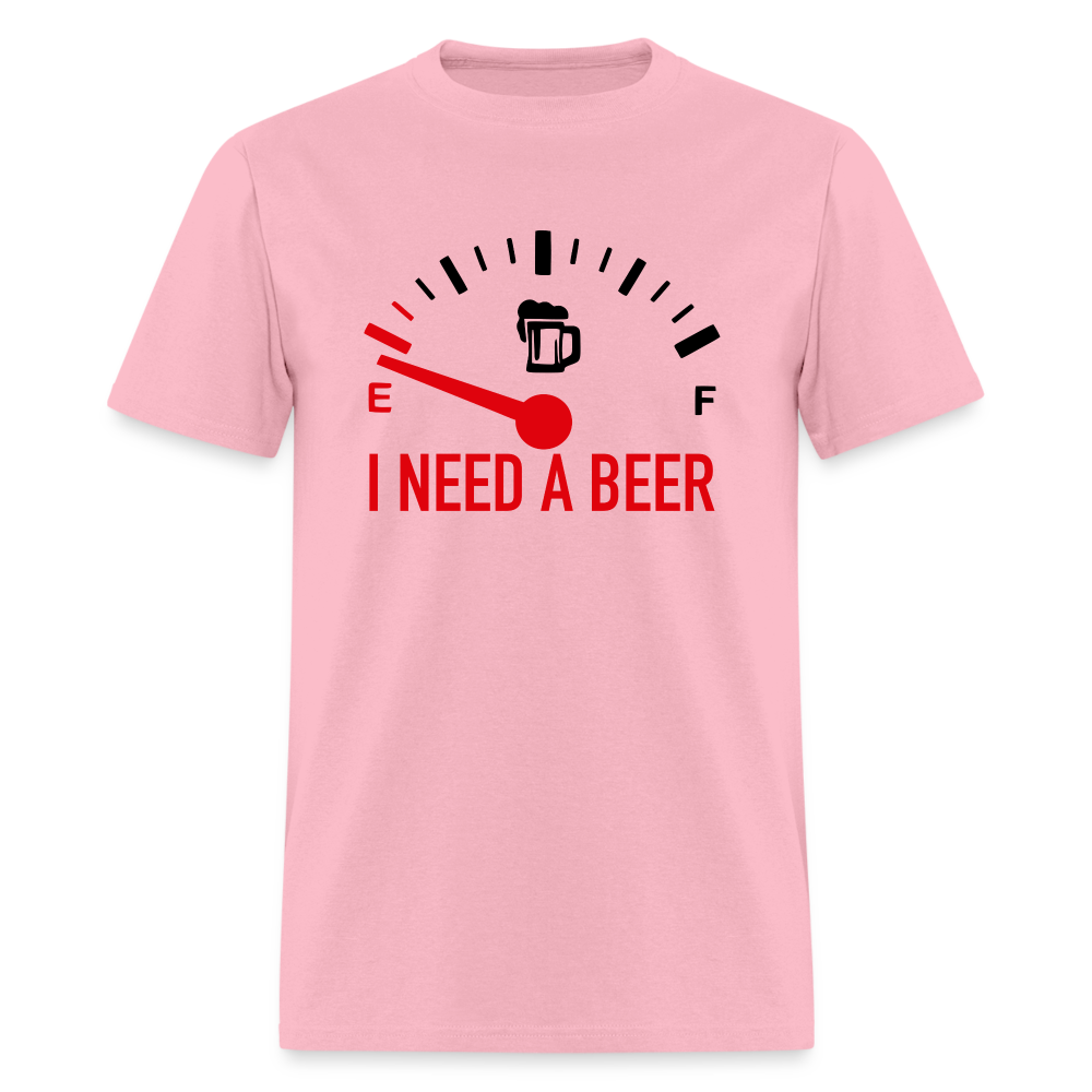 I Need a Beer T-Shirt (Funny Drinking Tee) - Color: heather gray