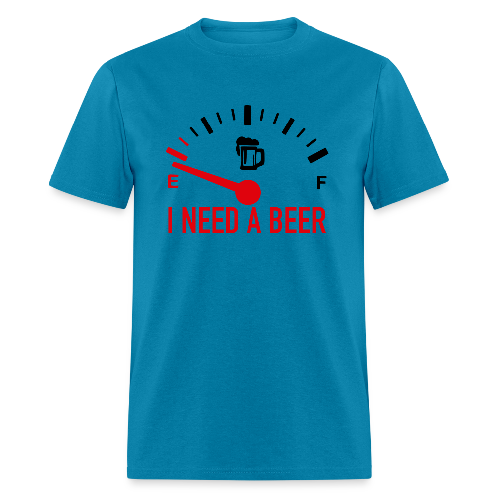 I Need a Beer T-Shirt (Funny Drinking Tee) - Color: heather gray