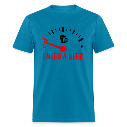 I Need a Beer T-Shirt (Funny Drinking Tee) - Color: heather gray