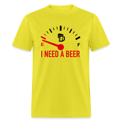 I Need a Beer T-Shirt (Funny Drinking Tee) - Color: heather gray