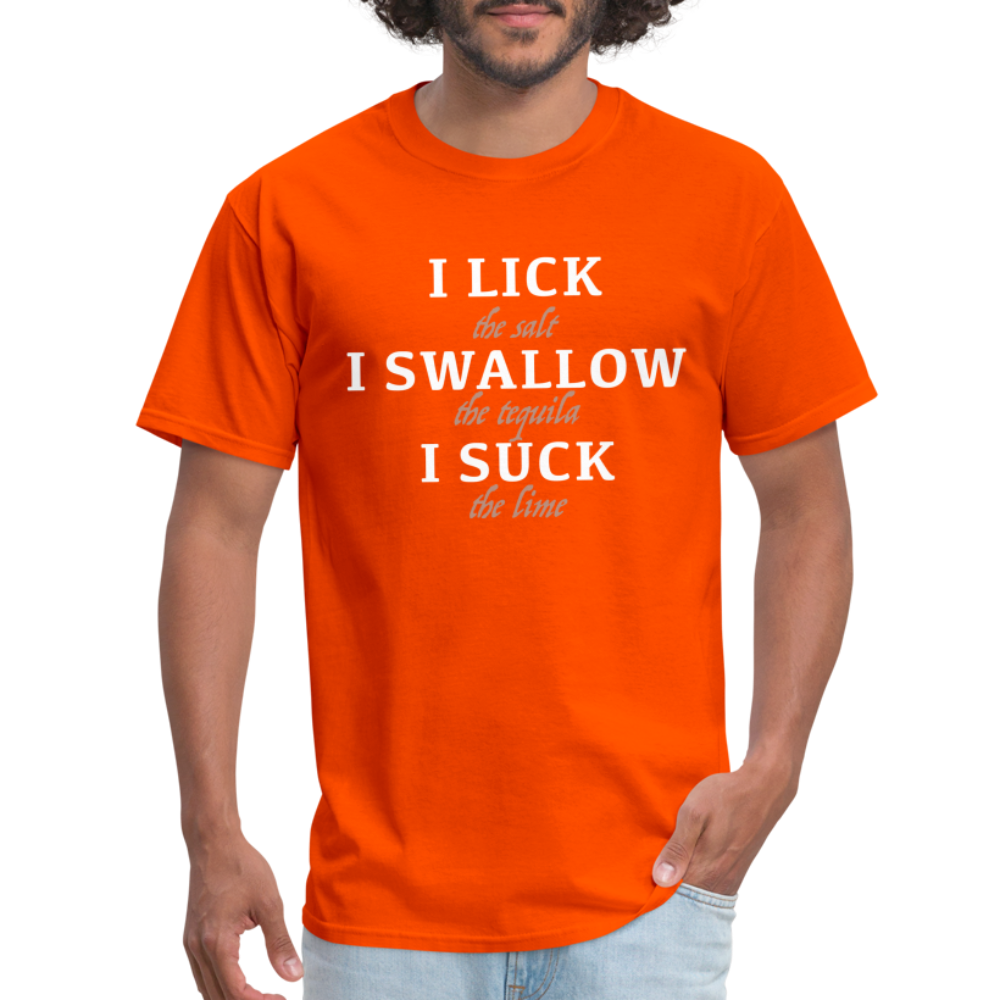 I Lick I Swallow I Suck (Tequila) T-Shirt - Color: heather black