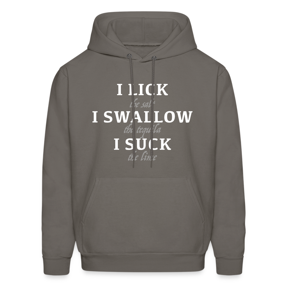 I Lick I Swallow I Suck (Tequila) Hoodie - Color: black