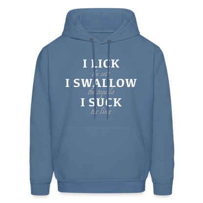 I Lick I Swallow I Suck (Tequila) Hoodie - Color: black