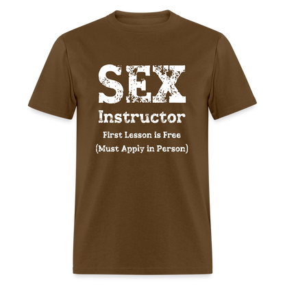 Sex Instructor T-Shirt - brown