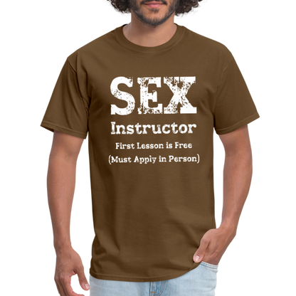 Sex Instructor T-Shirt - brown