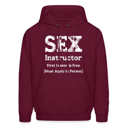 Sex Instructor Hoodie - burgundy