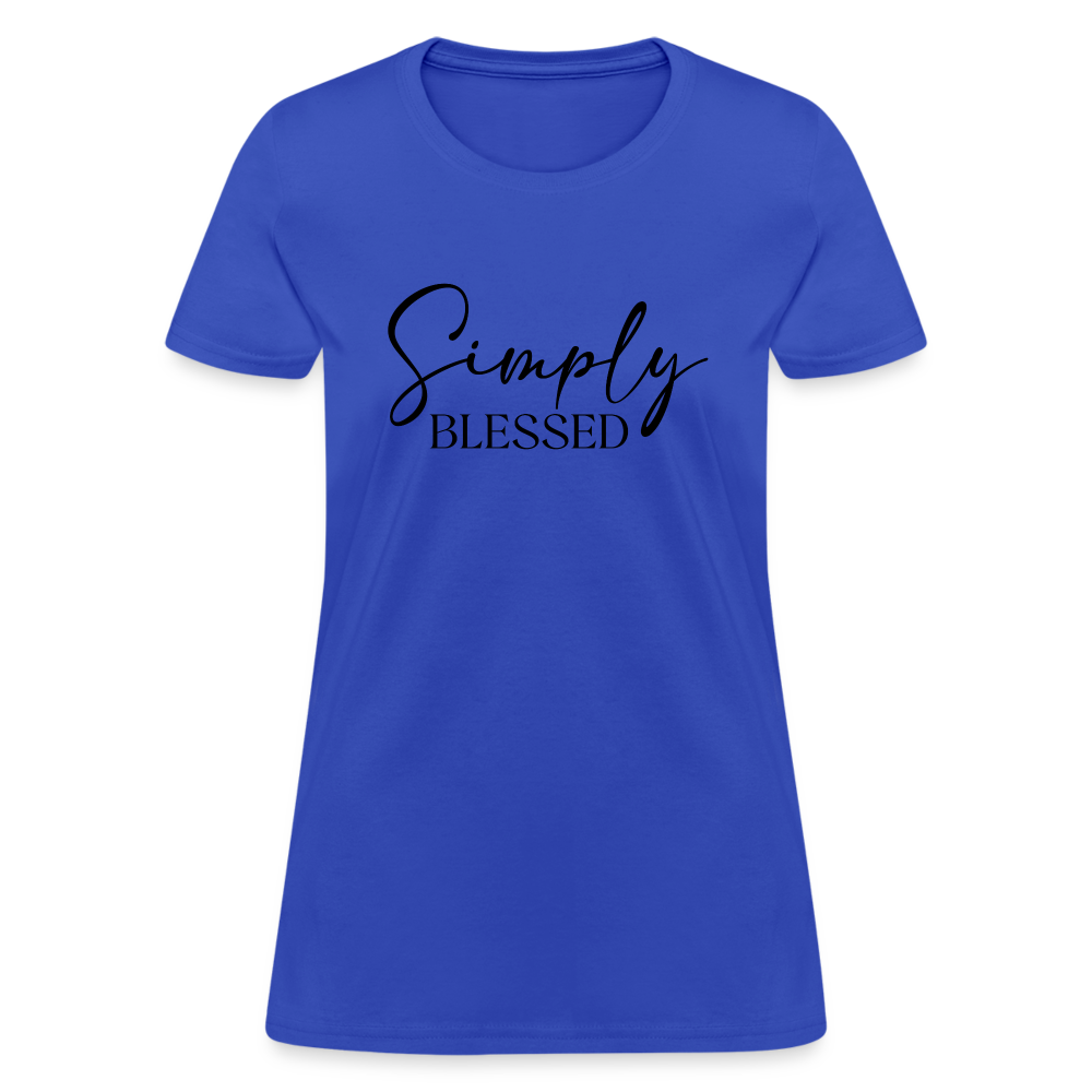 Simply Blessed Women's T-Shirt - Color: royal blue