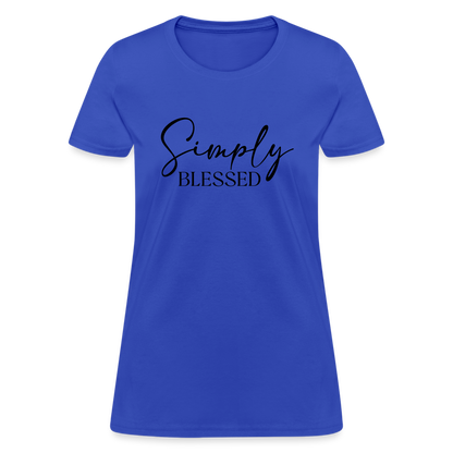 Simply Blessed Women's T-Shirt - Color: royal blue