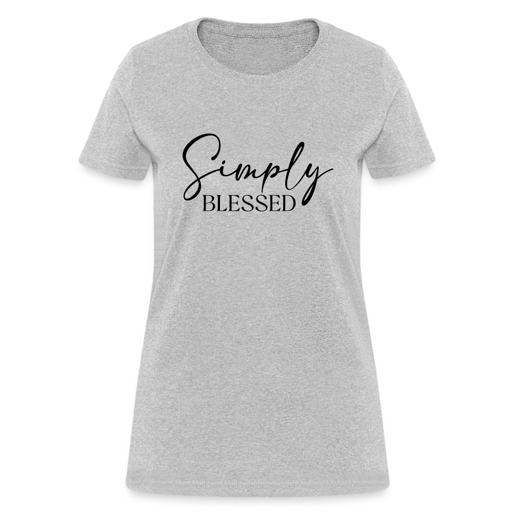 Simply Blessed Women's T-Shirt - Color: heather gray