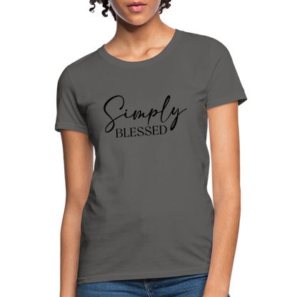 Simply Blessed Women's T-Shirt - Color: charcoal