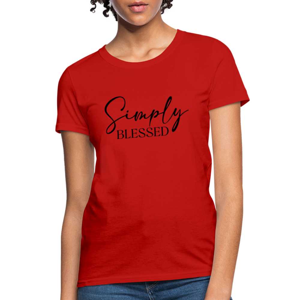 Simply Blessed Women's T-Shirt - Color: red