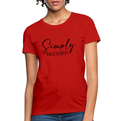 Simply Blessed Women's T-Shirt - Color: red